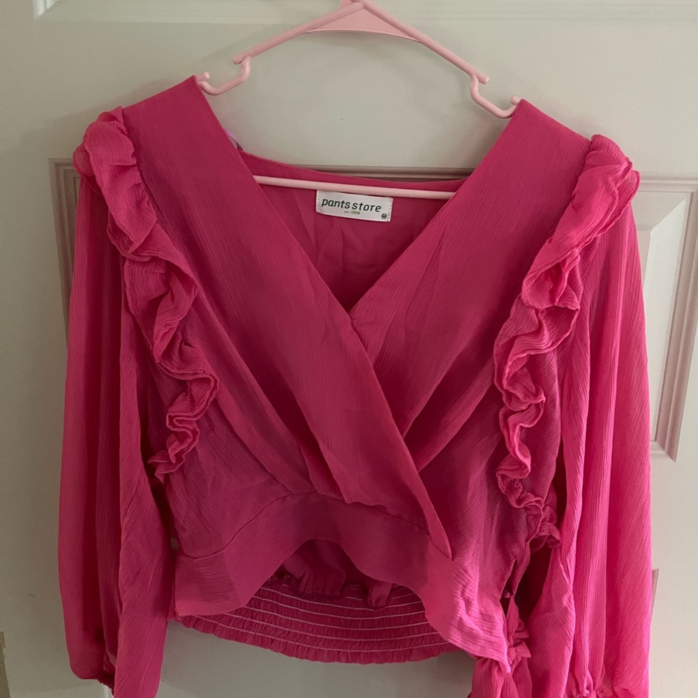 pink pants store top, never worn!